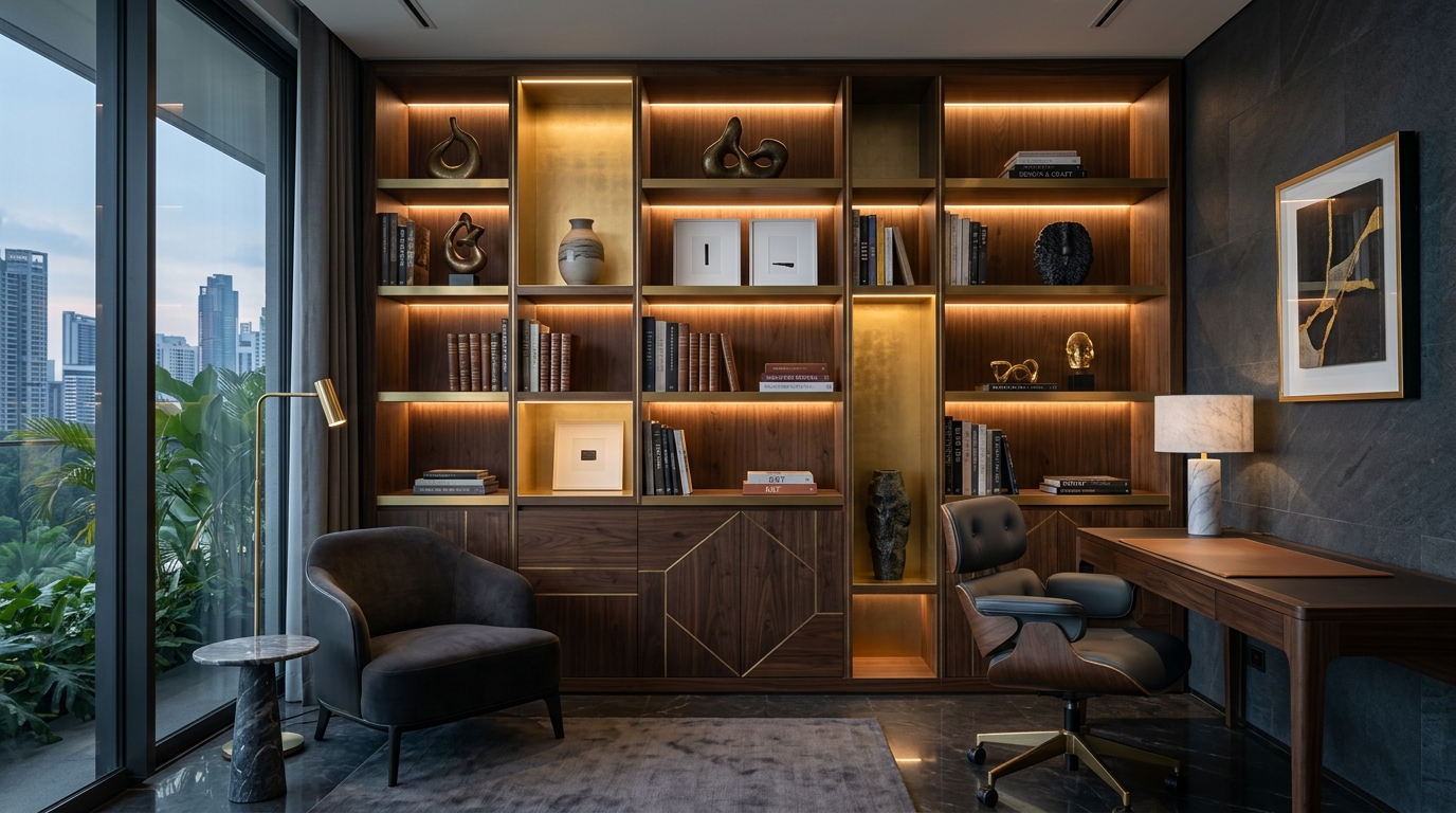 Home study built-in shelving